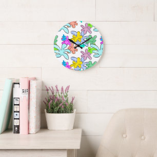 Grande Horloge Ronde Explosion de couleur