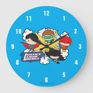 Grande Horloge Ronde Explosion de la Chibi Justice League of America