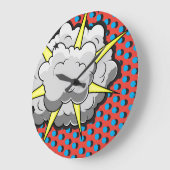 Grande Horloge Ronde Explosion de style comique pop art (Angle)