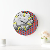 Grande Horloge Ronde Explosion de style comique pop art (Maison)