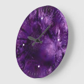 Grande Horloge Ronde Explosion violette (Angle)