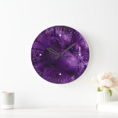 Grande Horloge Ronde Explosion violette (Maison)