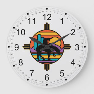 Grande Horloge Ronde Extrémité de l'Indien d'Amerique indigène de
