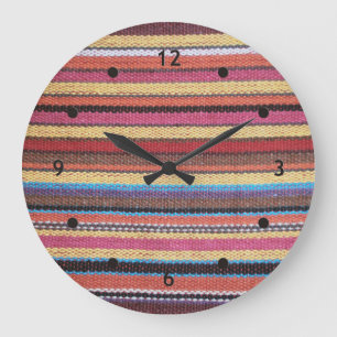Grande Horloge Ronde Fabric Stripes Pattern colored I + your ideas