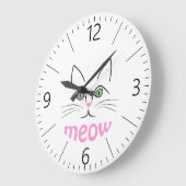 Grande Horloge Ronde Face de chat (Angle)