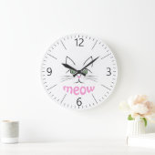 Grande Horloge Ronde Face de chat (Maison)
