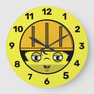 Grande Horloge Ronde Face de construction Emoji