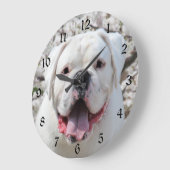 Grande Horloge Ronde Face de taureau blanc (Angle)
