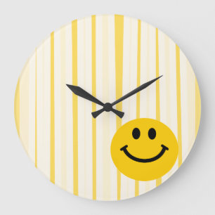 Grande Horloge Ronde Face on sunny yellow stripes