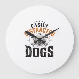 Grande Horloge Ronde Facilement Distrait Par Les Chiens Conception De C