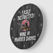 Grande Horloge Ronde Facilement distrait par les spectacles de vin et d (Angle)