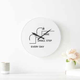 Grande Horloge Ronde Faire de Petits Pas Chaque Jour – Motivation Minim