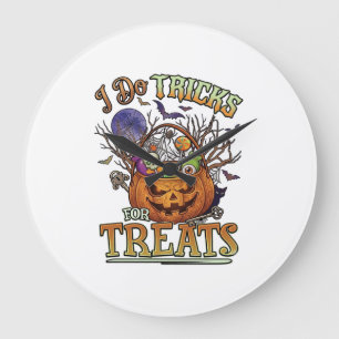 Grande Horloge Ronde Faire des tours friandises Halloween Citrouille Pa