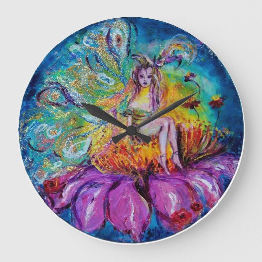 GRANDE HORLOGE RONDE FAIRY DANS LA NUIT (Recto)