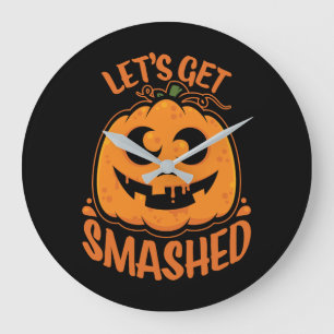Grande Horloge Ronde Faisons tomber Tipsy Halloween Jack-O’-Lantern