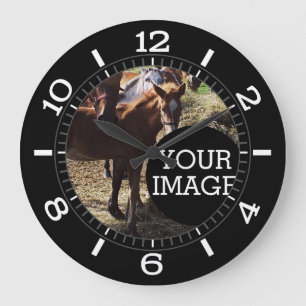 Grande Horloge Ronde Faites à vos propres ici le cadran élégant sur 