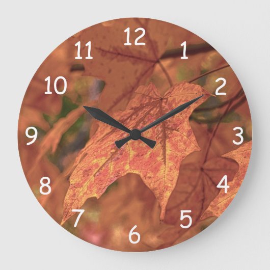 Grande Horloge Ronde Fall Maple Feuille HDR (Recto)