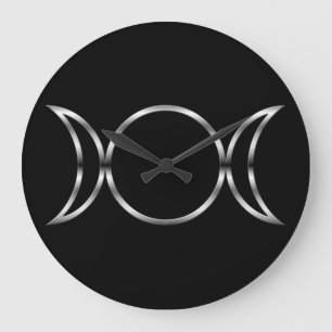 Grande Horloge Ronde Falln Pagan Triple Goddess Symbol