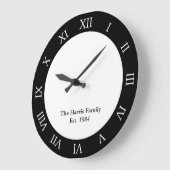 Grande Horloge Ronde Famille personnalisée (Angle)