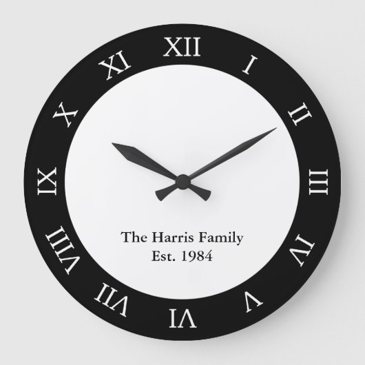Grande Horloge Ronde Famille personnalisée (Recto)