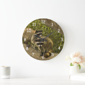 Grande Horloge Ronde Famille Raccoon (Maison)