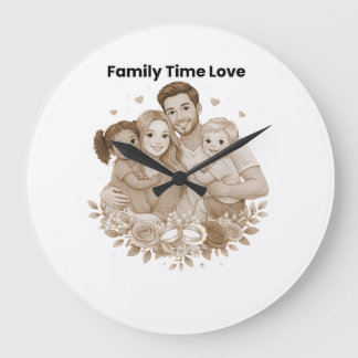 Grande Horloge Ronde Family First Always – Emotional Love Quote