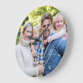 Grande Horloge Ronde Family Photo with Modern Script Typography (Angle)