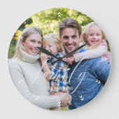 Grande Horloge Ronde Family Photo with Modern Script Typography (Recto)