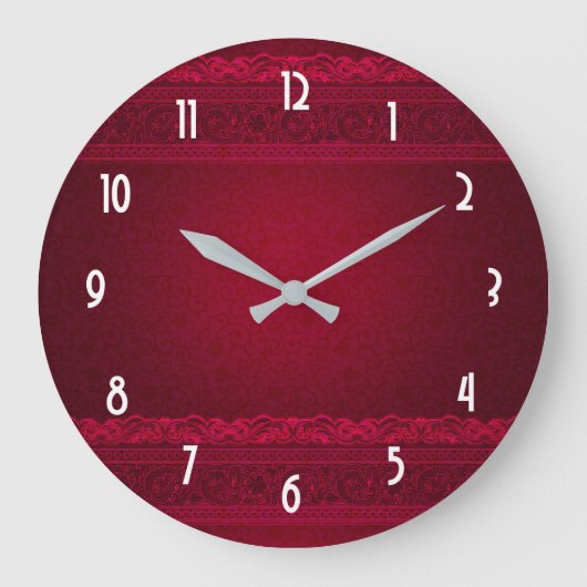 Grande Horloge Ronde Fancy & Elegant Red Background Stylish (Recto)