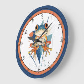 Grande Horloge Ronde Fantastic Frog Art (Angle)
