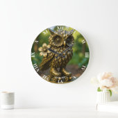 Grande Horloge Ronde Fantasy Cute Brass Owl Skates (Maison)