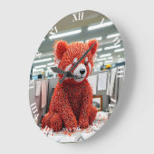 Grande Horloge Ronde Fantasy Cute Paper Clip Bear (Angle)