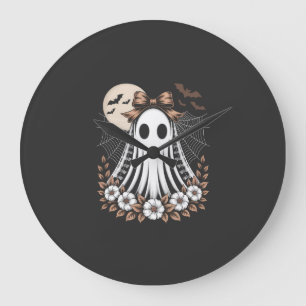 Grande Horloge Ronde Fantôme de dentelle vintage Halloween