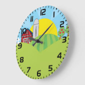 Grande Horloge Ronde Farm Landscape Red Barn Silo Apple Trees (Angle)