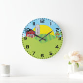 Grande Horloge Ronde Farm Landscape Red Barn Silo Apple Trees (Maison)