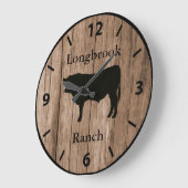 Grande Horloge Ronde Farm Ranch ou Stable Nom 11 Custom Barnwood Style (Angle)
