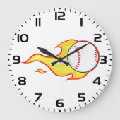 Grande Horloge Ronde Fastball Flame Baseball Sports (Recto)
