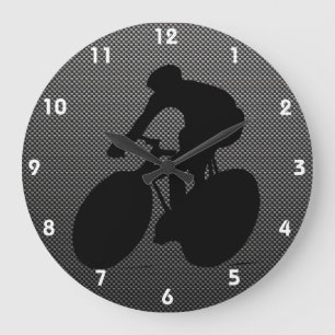 Grande Horloge Ronde Faux carbon fiber cycling