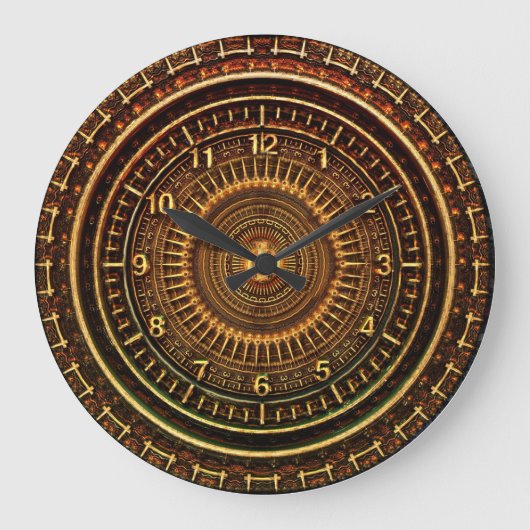 Grande Horloge Ronde Faux carved Wood Clock (Recto)