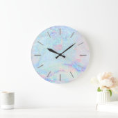 Grande Horloge Ronde faux glitter marble art (Maison)