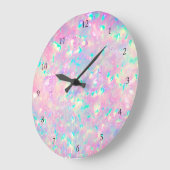 Grande Horloge Ronde FAUX iridescent opal effect Large Clock (Angle)