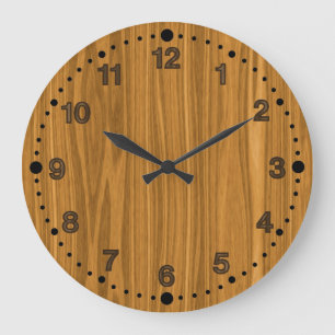 Grande Horloge Ronde Faux Wood Look Clock for Woodturner Wood Workers