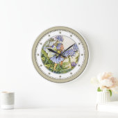 Grande Horloge Ronde Fée bleue de fleur (Maison)