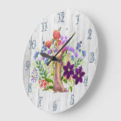 Grande Horloge Ronde Fée de jardin (Angle)