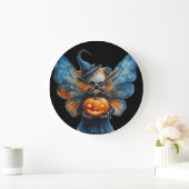 Grande Horloge Ronde Fée d'Halloween (Maison)