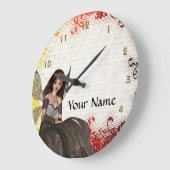 Grande Horloge Ronde Fée gothique mignonne (Angle)