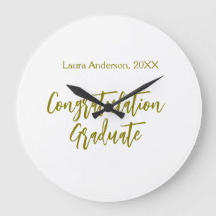Grande Horloge Ronde Félicitations au diplômé nom doré promotion 20XX s