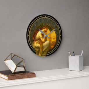 Grande Horloge Ronde Femme Art Nouveau au coucher du soleil