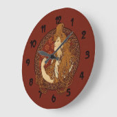Grande Horloge Ronde Femme Art Nouveau Long Haired (Angle)