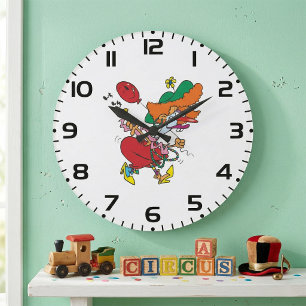 Grande Horloge Ronde Femme déjantée courant comme un clown